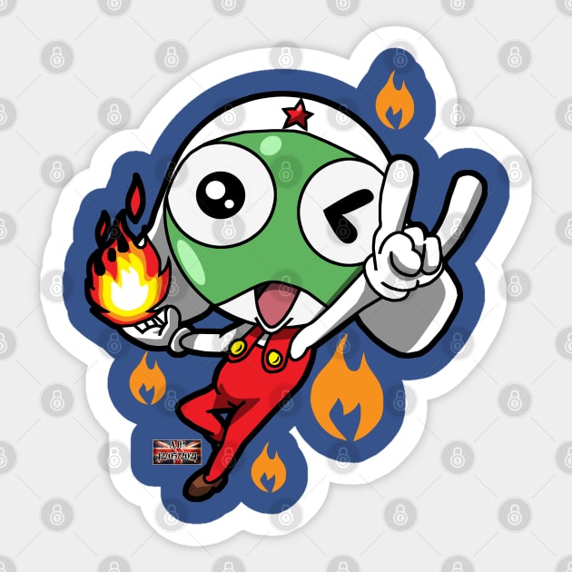 Fire Powered Froggy Sticker by AJH designs UK